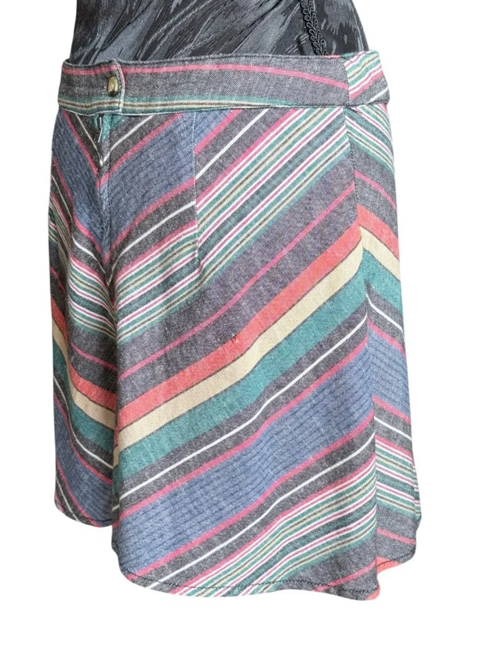 Free People Boho Tiered Cotton Midi Maxi Skirt Medium Multi-Color